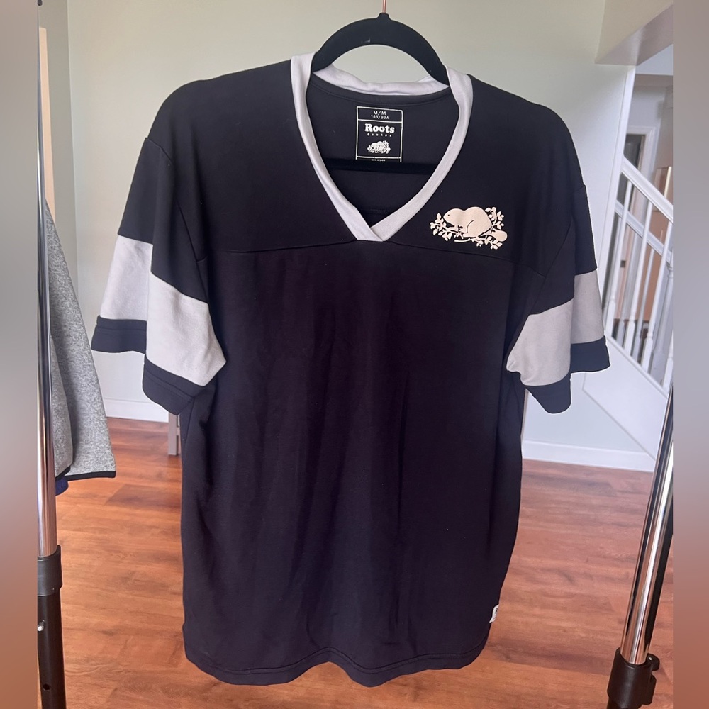 Roots V-Neck Black and Gray Men's Jersey